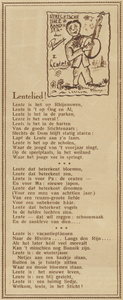 717056 Gedichtje 'Lentelied' van 'Pimmy' uit de serie 'Utrechtsche Theerandjes', gepubliceerd in het weekblad 'Utrecht ...